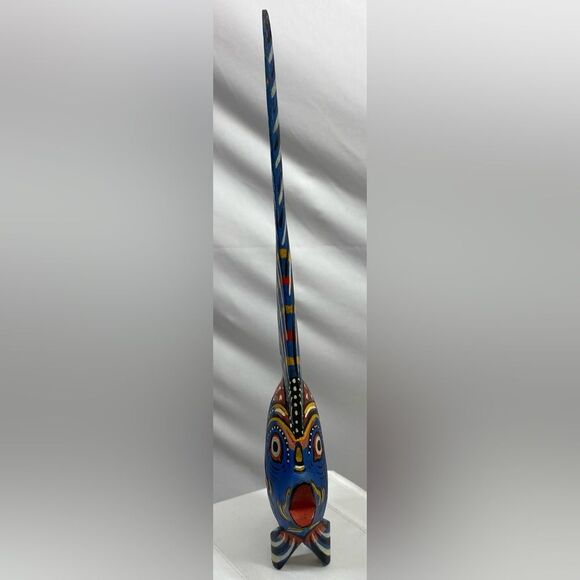 Tropical Fish Wood Folk Art Freestanding Aquatic Beach Decor Beach Ocean Nautica - Picture 2 of 7